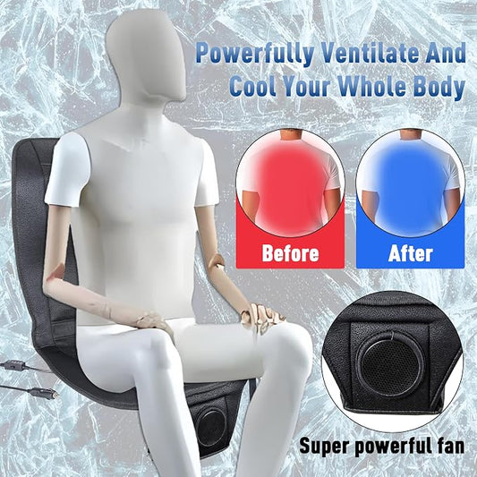 Premium Tech Cooling Car Seat Cushion - Black 12V Adjustable Temperature, Ergonomic Comfort with Enhanced Airflow, Universal Fit for All Vehicles - Image 2