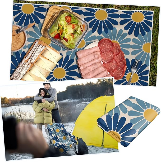 2 Pack Car Towels Seat Cover with Storage Bag, Multifunctional Microfiber Towel for Gym Outdoor Sport Running,Picnic, Beach, Pet Dog Travel,Fits Car SUV Truck (Daisy Breeze) - Image 8