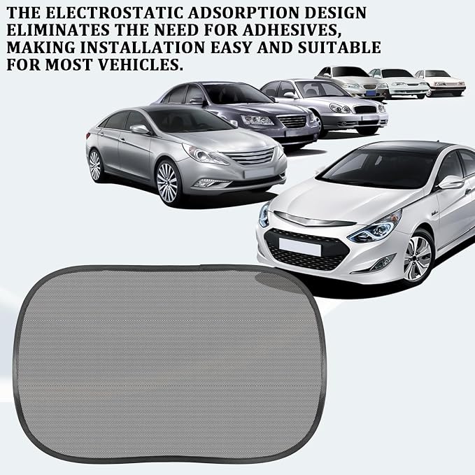 2PCS Car Window Shades, Static Cling Sun Shade for Side Windows, UV & Heat Protection Anti-Glare Auto Window Screen for Baby Safety & Comfortable Driving, Universal Fit Car Accessories - Image 6