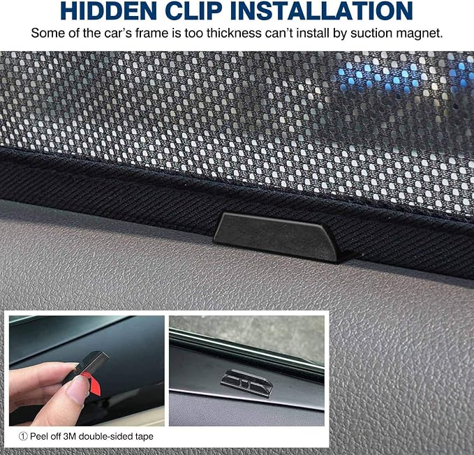 Cartist Car Window Shades for 2014-2020 Nissan Rogue Accessories (NOT for Rogue Sport), Side Rear Window Covers Sun Shade Breathable Magnetic Mesh Sunshade Protector UV Rays Privacy Protection 4PCS - Image 7