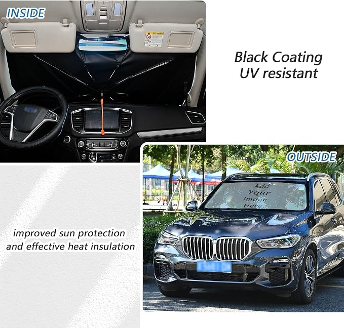 Custom Car Sun Shade Windshield Car Umbrella Foldable Uv Ray Reflector Front Window Sun Shade Visor Shield Cover - Image 5