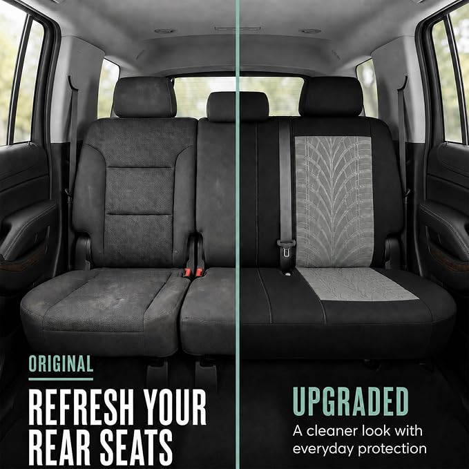 FH Group Rear Set Travel Master Car Seat Covers - Universal Fit, Split Bench Rear Seat, Washable, for SUV, Sedan, Gray - Image 8