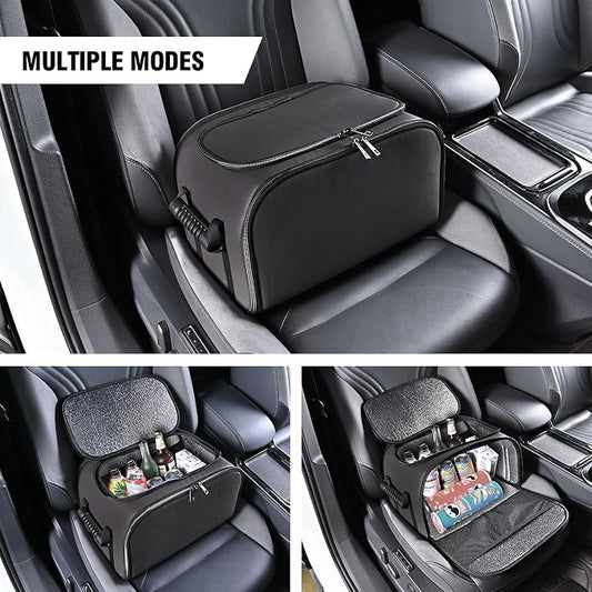 Foldable Car Insulated Storage Box, Portable Thermal Cooler Bag with Double Zipper & Sturdy Handle, Multi‑Purpose Car Seat Trunk Organizer for Drinks Snacks, Outdoor Picnic Camping Road Trips - Image 2