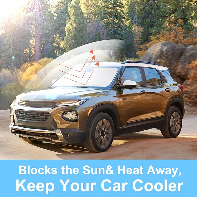 Windshield Sun Shade for 2021-2026 Chevrolet Trailblazer | Full covered for windshield, Foldable & Durable, Block UV Rays, Reduce Heat, Easy to install, Keep Car Cooler - Image 6