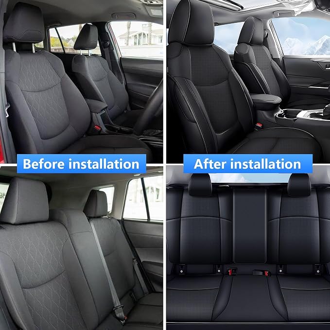 TTX LIGHTING Seat Covers for Toyota Corolla Cross 2023-2026 Hybrid Only | Custom Fit Cross SE XES Seat Covers Full Set, waterproof Faux Leather, airbag compatible, breathable comfort, Black+Grey - Image 7