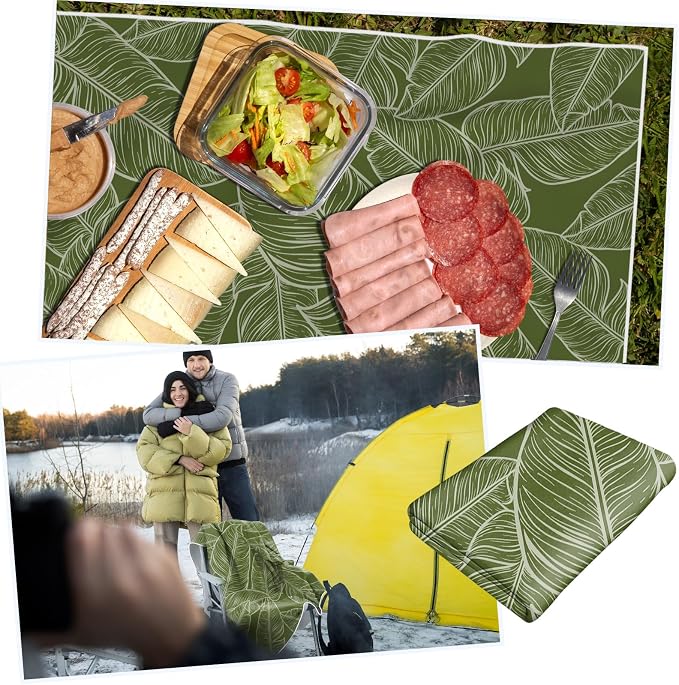 2 Pack Car Towels Seat Cover with Storage Bag, Multifunctional Microfiber Towel for Gym Outdoor Sport Running,Picnic, Beach, Pet Dog Travel,Fits Car SUV Truck (Tropic Leaves) - Image 8