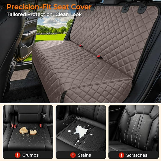 URPOWER Dog Car Seat Cover for Back Seat, Waterproof Car Seat Protector | Non-Slip, Scratch-Resistant, Machine-Washable Rear Bench Seat Cover - Image 2