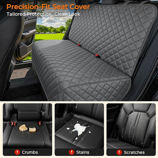 URPOWER Dog Car Seat Cover for Back Seat, Waterproof Car Seat Protector | Non-Slip, Scratch-Resistant, Machine-Washable Rear Bench Seat Cover - Image 2
