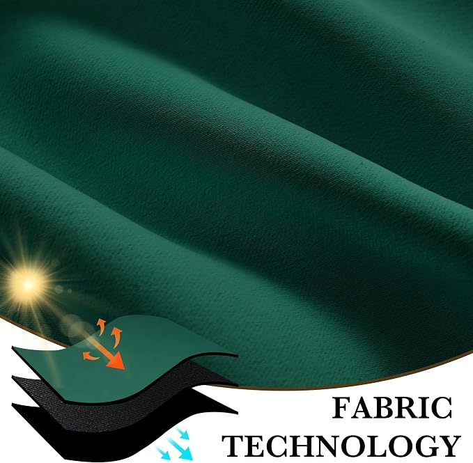 RYB HOME 100% Blackout Short Curtains for Small Window, Thermal Insulated | Total Room Darkening, Noise Reducing, Curtains for Basement Bathroom RV Cars, W29 x L30, Dark Green, 2 Panels - Image 7