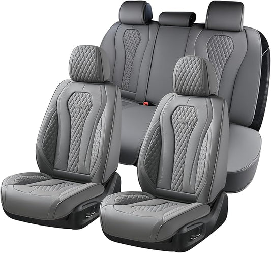 Coverado Seat Covers, Car Seat Covers Full Set, Gray Car Seat Cover, Car Seat Cushion Waterproof, Car Seat Covers Front Seats Back Seat Covers, 8839 Car Seat Protector Universal Fit Most Cars - Image 2