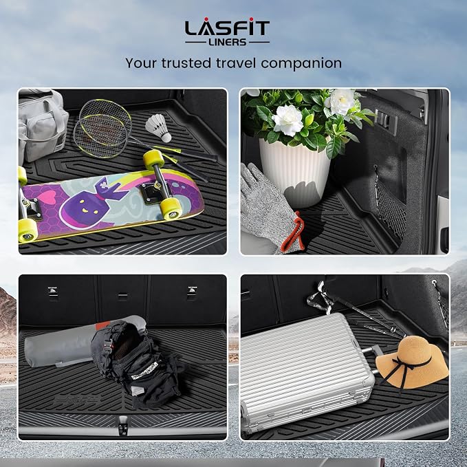 LASFIT Cargo Mat for BMW X3 2025-2026 30 xDrive M50 xDrive | All Weather TPE Custom Fit Cargo Trunk Mat & Backrest Seat Protector Accessories, Black - Image 8