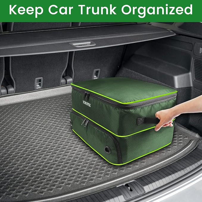 YOREPEK Golf Gifts for Men, 2 Layer Golf Trunk Organizer for 2 Pair Shoes | Waterproof Car Trunk Locker with Separate Ventilated Compartment for Balls, Tees, Clothes, Gloves, Birthday Gifts for Golfers - Image 9