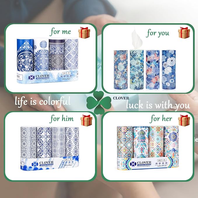 Car Round Canned Tissue Box Cup Holder Facial Tissues,Cylinder Tube Face Towel,4 Canister 3-Ply Car Napkins for Travel Tissue Bulk Fit Home,Office,School by CLOVER - Image 8