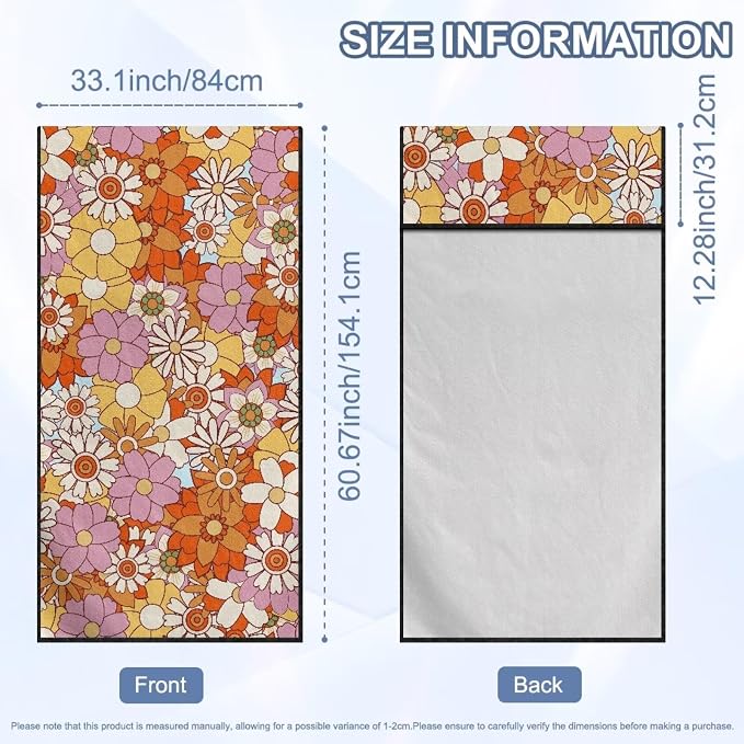 SEANATIVE Hippie Flowers Sweat Towel Car Seat Cover for Gym Running Athletes Fitness Workout, Auto Seat Pet Protector, Sports Towel Seat Covers for Cars - Image 7