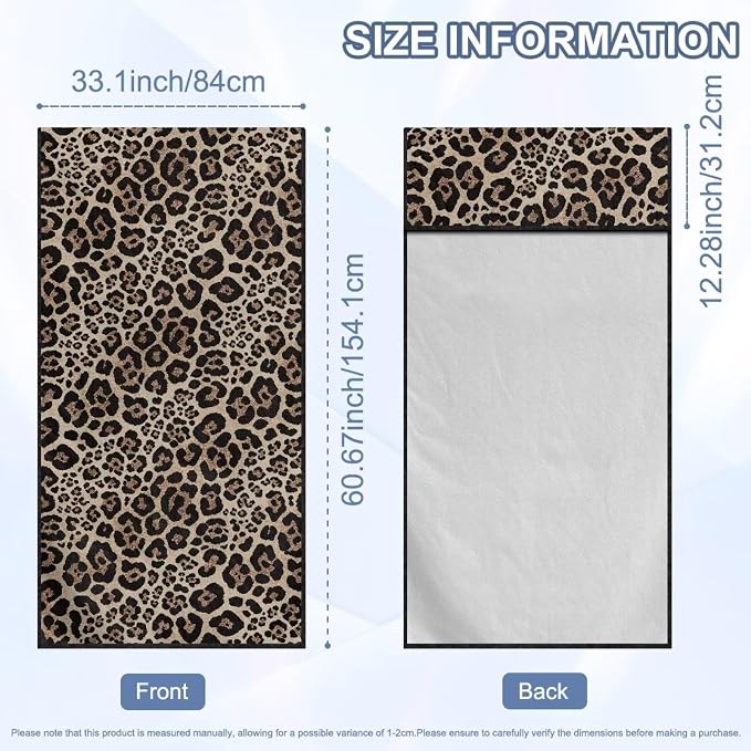 SEANATIVE Cheetah Leopard Car Seat Towel Cover, Universal Car Seat Cover and Changing Towel, Super Absorbent Transition & Seat Wrap, Ideal for Gym Swimming Surfing Running - Image 7