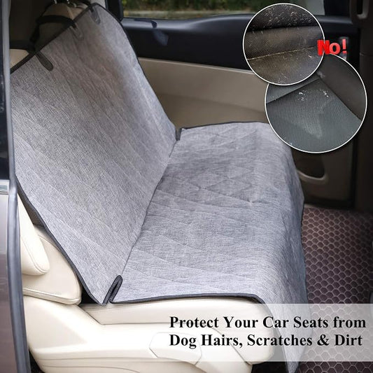 VIVAGLORY Dog Seat Cover Pet Seat Protector, Large, Heather Black | Backseat Cover for Car Suv & Truck, Back Rear Backseat Bench Protector - Image 2