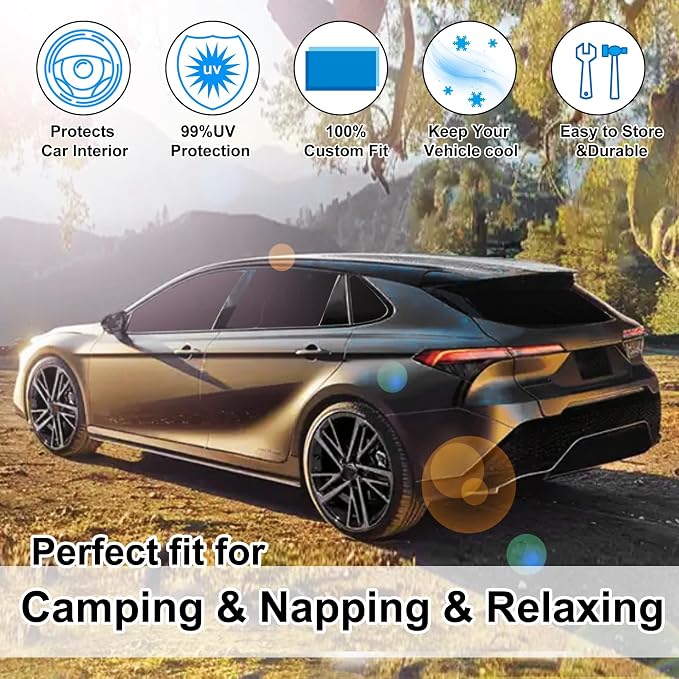 TINGLU Window Shades for Toyota Camry 2007-2011 Accessories Car Side Full Windows Windshield Sun Shade Sun UV Rays & Privacy Protection for Camping,Napping,Relaxing 6PCS - Image 6