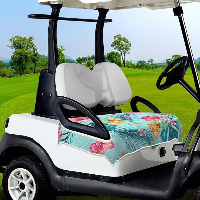 ENYORSE Golf Cart Seat Covers, Tropical Floral Seat Towel Blanket, Soft Breathable Microfiber, Keeps Seats Cool & Comfortable, 51”x31”, Fits 2 & 4 Passenger EZGO, Yamaha,Club Car Carts - Image 6
