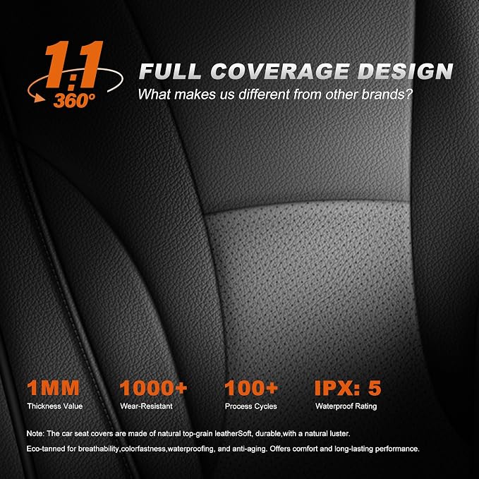 AOMSAZTO Custom Fit Seat Covers for Honda Accord 2023 2024 2025 2026 | EX,EX-L,Hybrid,Sport,Touring(RearRow W/40/60 Split Backrest)Full Set Faux Leather Compatible Airbag Seat Protector Black&Gray - Image 9