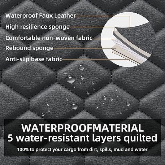 Elantrip Front Seat Covers 2PC Waterproof Faux Leather for Cars SUV Black | Soft faux leather helps protect front seats from spills, wear, and daily mess while giving your interior a cleaner look. - Image 2