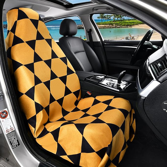 FLORICH Towel Car Seat Covers, Car Seat cover Protector Front Seats, Car Seat Cover Towel for Post Gym Workout, Running, Swimming and Beach, Non-Slip Car Seat Towel Covers Fit for Most Cars Trucks SUV - Image 2