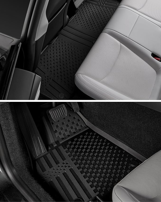 3W Tesla Model Y Juniper Floor Mats 5PCS (Not for Standard) Lumedge TPE | Rear Cargo Liner, Custom Fit 2025 2026 Model Y Accessories, TPE All Weather Non-Slip, Black, Over 10 Years Lifespan - Image 9