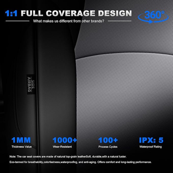 AOMSAZTO Custom Fit Seat Covers for Toyota RAV4 2019-2025 Gas Models Kit | LE/XLE/XLE Premium/Limited, 5-Piece Full Set with Steering Wheel Cover, Armrest Cover, Neck Pillows and Seat Belt Covers - Image 9
