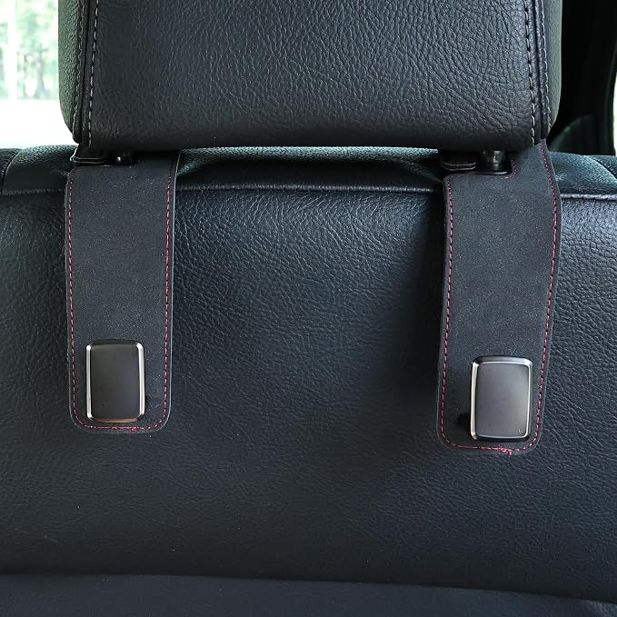 Heavy-Duty Car Headrest Hooks Holds 44lb Suede & Metal Hangers for Bags | Universal Fit for Cars/Suv/Trucks, 2-Pack, Hang Grocery Bag Handbag Purses Coat Water Bottle, Seat Back Organizer,Black - Image 7