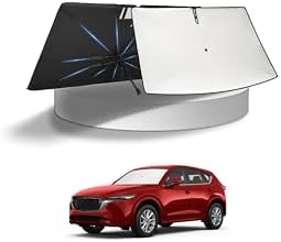 KUST Windshield Sun Shade Umbrella for 2017-2025 Mazda CX-5 CX5 CX 5 | Custom Fit Windshield Sunshade | Foldable Sunshade with Bendable Handle | Blocks Heat & UV Rays Keep Car Cool Sunshield by KUST
