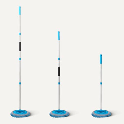 Amazon Basics Car Wash Brush with Long Handle, Scratch-Free Microfiber Mop Mitt, Swivel Head, Detachable Head, Extends to 62 inches with 4 Poles, for Car RV Truck, Blue - Image 5
