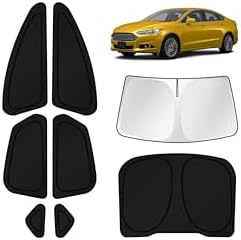 KUST Car Window Shades for 2013-2021 Ford Fusion Accessories Windshield Sun Shade Side Rear Window Covers Sunshade Privacy Protection for Camping Blackout UV Block Full Set 8PCS by KUST