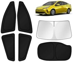 KUST Car Window Shades for 2016-2022 Toyota Prius Hatchback Accessories Windshield Sun Shade Side Rear Window Covers Sunshade Privacy Protection for Camping Blackout UV Block Full Set 6PCS by KUST