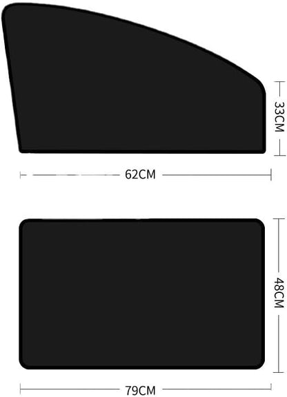 Car Magnetic Window Sun Shade 2-Piece Set, Universal Fit for Car SUV Sedan, Easy Install Side Window Sun Blocker with UPF 50+ UV Protection, Heat Insulation Curtain - Image 2