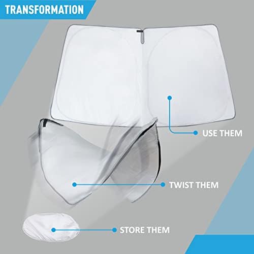 CLIM ART Windshield Sun Shade for Toyota Sienna 2011-2020, Custom-Fit Foldable Car Sunshade, Vehicle Sun Protector, Front Auto Windshield Cover, Car Accessories - WS8003 - Image 6