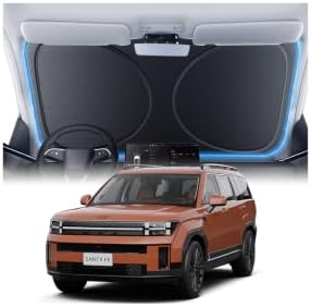 Windshield Sun Shade for Hyundai Santa Fe 2001-2026, 100% UV Block & Heat Insulation, Custom Fit Sunshade, Foldable Car Sunshade with Storage Bag, Summer Car Accessory by Amadaw