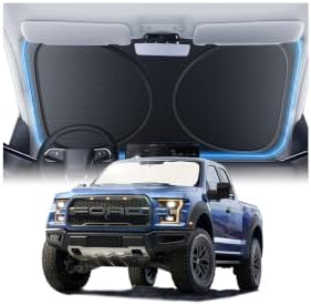 Windshield Sun Shade for Ford F-150 2000-2026, 100% UV Block & Heat Insulation, Custom Fit Sunshade, Foldable Car Sunshade with Storage Bag, Summer Car Accessory by Amadaw