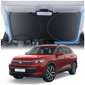 Windshield Sun Shade for Volkswagen Tiguan 2009-2026, Custom Fit Sunshade, 100% UV Block & Heat Insulation, Foldable Car Sunshade with Storage Bag, Protect Interior Accessories by Amadaw