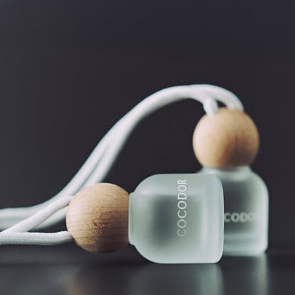 COCODOR Car Air Freshener Diffuser Set with Wooden Caps/Refreshing Air /0.34 oz/2 Pack/Hanging Essential Oil Long Lasting Fragrance Pendants for Car Decor - Image 7