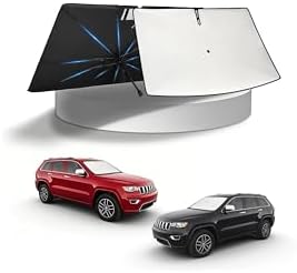 KUST Windshield Sun Shade Umbrella for 【2011-2026 Jeep Grand Cherokee】 | Custom Fit Windshield Sunshade | Foldable Sunshade with Bendable Handle | Blocks Heat & UV Scratch Resistant by KUST
