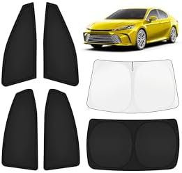 KUST Car Window Shades for Toyota Camry 2025-2026 Windshield Sun Shade Side Window Cover UV Block Privacy Protection Camry Accessories for Camping Blackout Rear Back Full Set 6PCS by KUST