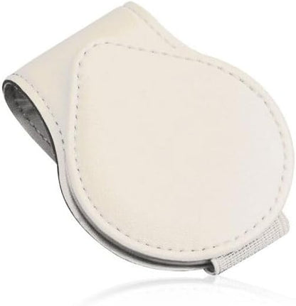 OFBAND Magnetic Sunglass Holder for Car Visor,PU Leather Car Sunglass Holder Organizes Glasses Tickets Cards & Keeps Car Tidy,Universal Car Accessories Interior (White) by OFBAND