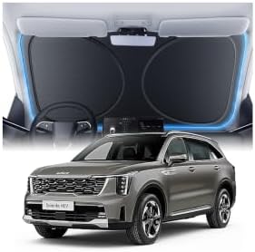 Windshield Sun Shade for Kia Sorento 2003-2026, 100% UV Block & Heat Insulation, Custom Fit Sunshade, Foldable Car Sunshade with Storage Bag, Summer Car Accessory by Amadaw