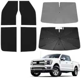 KUST Windshield Sun Shade Umbrella for Toyota Tacoma Double Cab 2016 2017 2018 2019 2020 2021 2022 2023 Rear Window Shades 100% UV Protection and Blackout Privacy 5PCS Car Window Covers Accessories by KUST