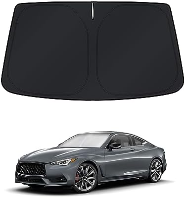 KUST Windshield Sun Shade for Infiniti Q60 Coupe 2017-2022 Window Accessories Sunshade Sun Protector Foldable Block UV Rays Keep Car Cooler by KUST