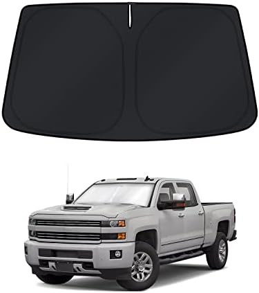 KUST Windshield Sun Shade for 2015–2019 Chevy Silverado 2500 3500 Window Accessories Shade Sun Cover Foldable Block UV Rays Keep Car Cooler by KUST