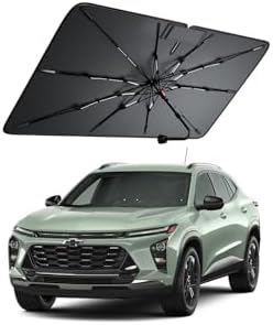 Windshield Sun Shade for Chevr Trax 2015–2026, Foldable Umbrella Sunshade with 100% UV Block, Multi-Layer Heat Insulation, Reinforced 10-Rib Frame, Keeps Car Cooler, Summer Car Accessory by Amadaw