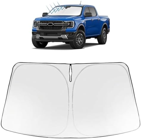 Proadsy Custom Fit 2024-2026 Ford Ranger Windshield Sun Shade, Blocks Heat by Proadsy