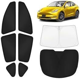 KUST Car Window Shades for Tesla Model Y Juniper 2025-2026 Windshield Sun Shade Side Window Cover UV Block Privacy Protection Accessories for Camping Blackout Rear Back Full Set 8PCS by KUST