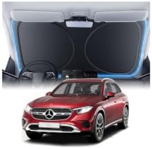 Windshield Sun Shade for Mercedes Benz-GLC300 2016-2026, 100% UV Block & Heat Insulation, Custom Fit Sunshade, Foldable Car Sunshade with Storage Bag, Summer Car Accessory by Amadaw