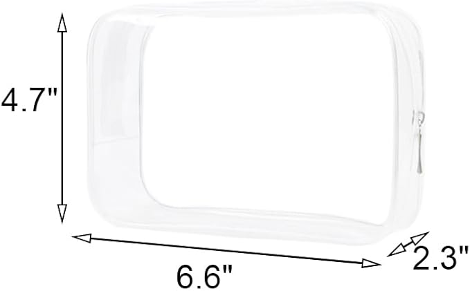 Buminee Clear Pouch, Makeup Bag, 6.6"x2.3"x4.7" TSA Approved Toiletry Bag-1 Pack All Clear - Image 2